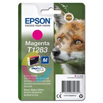 Inkoustová cartridge Epson C13T12834010, Stylus S22/SX125/420W/425W, magenta, originál