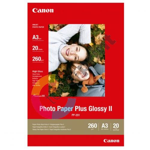 Canon Photo Paper Plus Glossy, foto papír, lesklý, bílý, A3, 260 g/m2, 20 ks, PP-201 1