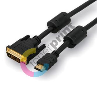 Kabel k TV DVI / HDMI, 18+1 M/HDMI M, 5 m, černý, LOGO, pozlacené konektory 1