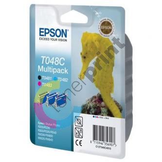 Inkoustová cartridge Epson C13T048C40, RX500, R200, 3x13ml, 430s, BK/C/M PACK originál