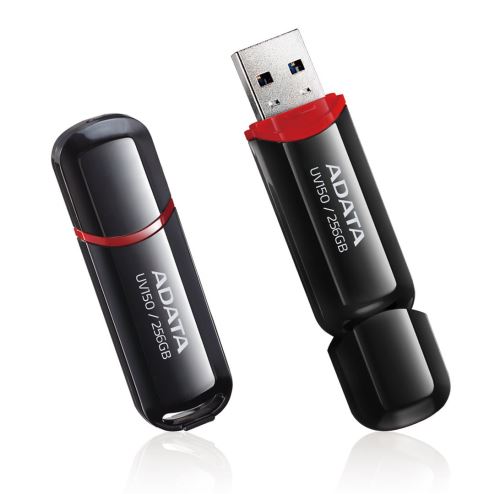 Flash disk ADATA UV150 256 GB USB 3.2 Gen 1, USB-A, 100 MB/s, černý