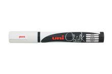 Křídový popisovač Uni Chalk Marker PWE-5M, 1,8-2,5 mm, bílý