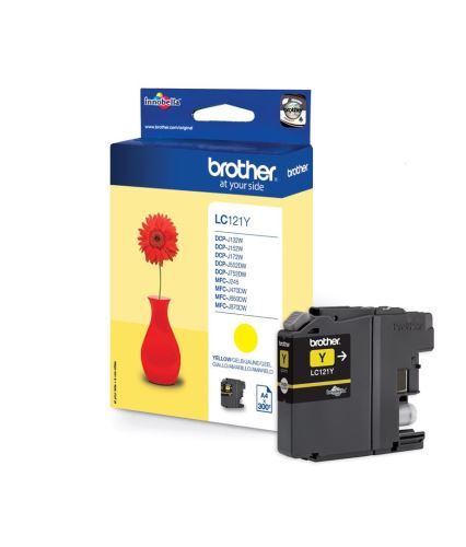 Inkoustová cartridge Brother LC-121Y, DCP-J552DW, MFC-J470DW, Yellow, originál