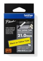Brother originální páska do tiskárny štítků, Brother, HSE-651E, černý tisk/žlutý podklad, (1)