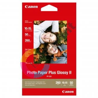 Canon Photo Paper Plus Glossy, foto papír, lesklý+, bílý,10x15cm, 260 g/m2, 50ks, PP-201