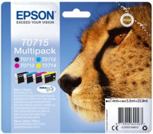 Inkoustové cartridge Epson T0715, C13T07154012, CMYK, 23,9 ml, originál