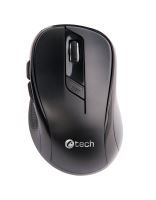 Bezdrátová ergonomická optická myš C-TECH WLM-02, 1600 DPI, 6 tlačítek, černá