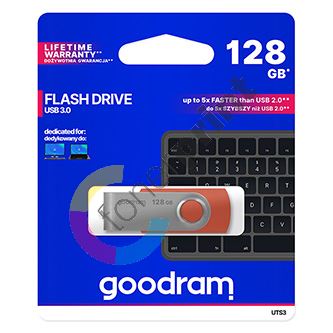 128GB Goodram UTS3, USB flash disk 3.0, červená