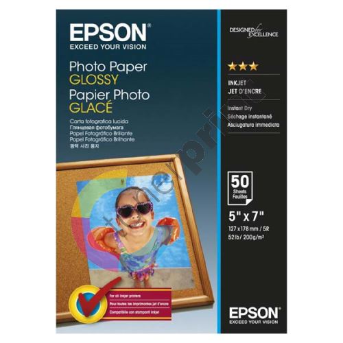 Epson Glossy Photo Paper, foto papír, lesklý, bílý, 13x18cm, 200 g/m2, 50 ks, 1