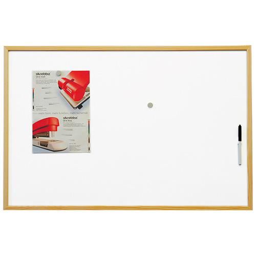 Magnetická bílá tabule 90 × 60 cm s dřevěným rámem (870267)