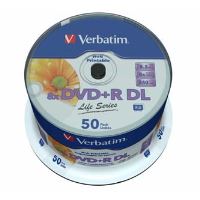 Verbatim DVD+R DL Life Series 8,5 GB 8× Inkjet Printable, 50 ks Spindle – 97693