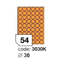 Samolepící etikety Rayfilm Office průměr 30 mm 100 archů, fluo oranžová, R0133.3030KA