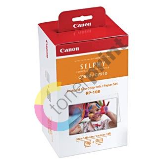 Canon RP-108 papír + ink, foto papír, lesklý, termo typ bílý, SELPHY CP820, CP910, CP1000,