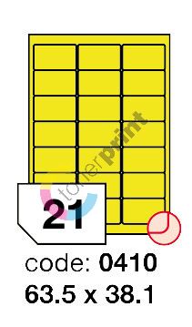Samolepící etikety Rayfilm Office 63,5x38,1 mm 300 archů, fluo žlutá, R0131.0410D 1