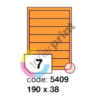 Samolepící etikety Rayfilm Office 190x38 mm 300 archů, fluo oranžová, R0133.5409D 1
