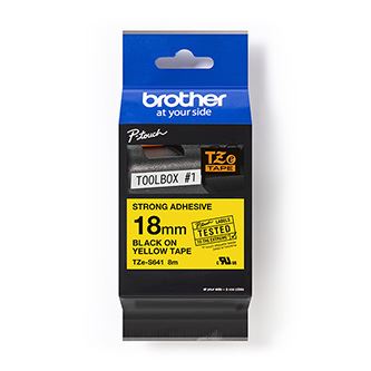 Páska do štítkovače Brother TZ-S641, 18mm, černý tisk/žlutý podklad, originál