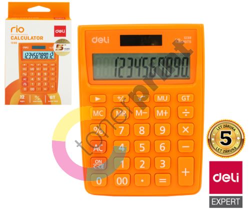 Kalkulačka Deli, oranžová E1238