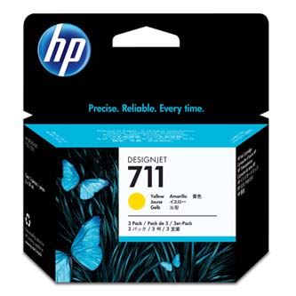 Inkoustové cartridge HP 711 (CZ136A), žlutá, 3× 29 ml, 3 ks, originál