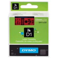 Páska Dymo D1 19 mm x 7m, černý tisk/červený podklad, 45807, S0720870 (2)