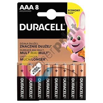 Baterie alkalická, AAA, 1.5V, Duracell, blistr, 8-pack, 42323, Basic