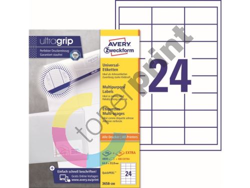 Samolepící etikety Ultragrip 64,6 x 33,8 mm, 220 listů A4 3658-200 1