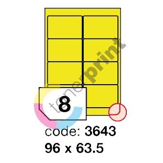 Samolepící etikety Rayfilm Office 96x63,5 mm 100 archů, matně žlutá, R0121.3643A 1