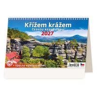 Stolní kalendář 2027 – Křížem krážem Českou republikou týdenní kalendář