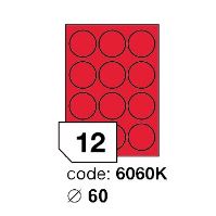 Samolepící etikety Rayfilm Office průměr 60 mm 300 archů, fluo červená, R0132.6060KD