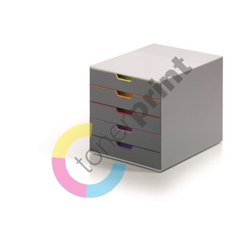 Zásuvkový box Varicolor 5, mix barev, plast, 5 zásuvek, Durable 1