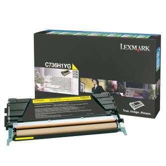 Toner Lexmark C736, X736, X738, yellow, C736H1YG, return, originál