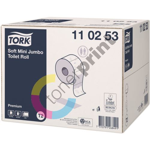 Toaletní papír Tork Premium Mini Jumbo, role, 2vrstvy, bílý, T2 1