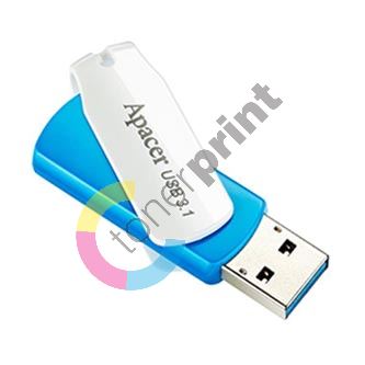 Apacer USB flash disk, USB 3.0, 32GB, AH357, modrý, AP32GAH357U-1, USB A, s otočnou krytko