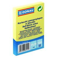 Samolepicí bloček Donau, 51 x 76 mm, 100 lístků, žlutý