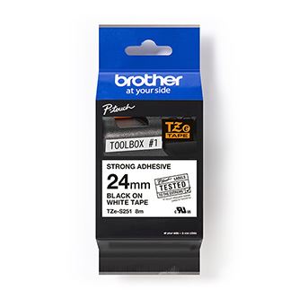 Páska do štítkovače Brother TZ-S251, 24mm černý tisk/bílý podklad