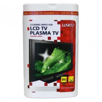 Čisticí trhací ubrousky, na LCD TV, plazma TV, domácí kino, dóza, 50ks, LOGO