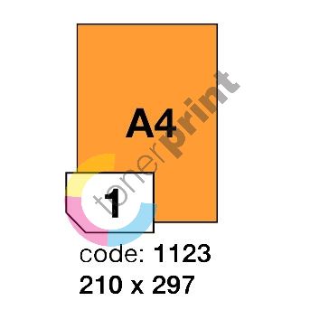 Samolepící etikety Rayfilm Office 210x297 mm 100 archů, fluo oranžová, R0133.1123A 1