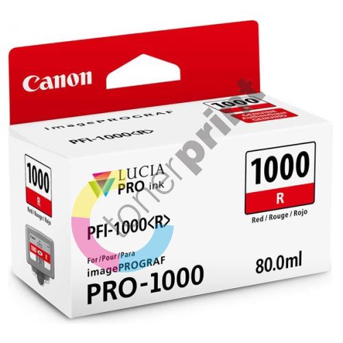 Cartridge Canon PFI-1000R, 0554C001, red, originál 1