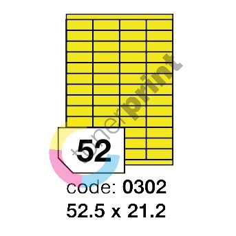 Samolepící etikety Rayfilm Office 52,5x21,2 mm 300 archů, matně žlutá, R0121.0302D 1