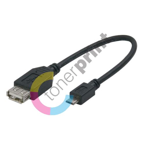 Kabel USB (2.0), A socket/micro USB, 0,2m 1