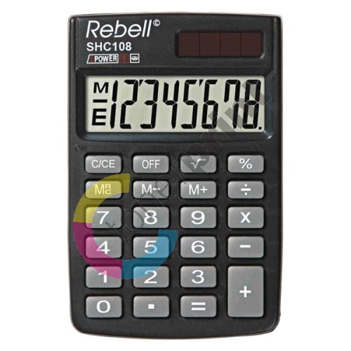 Kalkulačka Rebell RE-SHC108 BX, RE-SHC100N BX, černá, kapesní, osmimístná 1