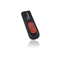 USB flash disk ADATA C008 64 GB, USB 2.0, výsuvný, černo-červený