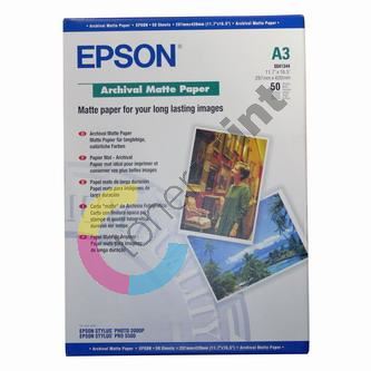 Epson Archival Matte Paper, papír, matný, bílý, Stylus Photo 2000P, PRO 7500, A3, 1