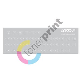 Přelepky LOGO na klávesnice, bílé, azbuka, cena za 1 ks