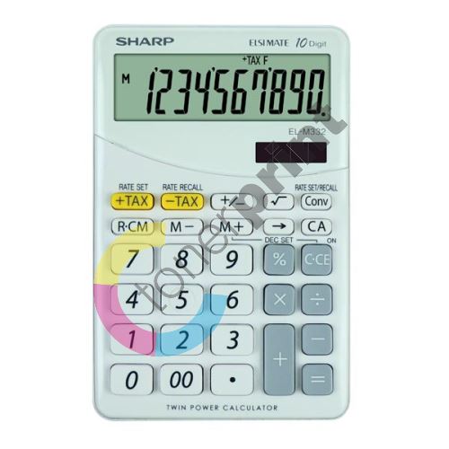 Kalkulačka Sharp ELM332BWH, bílá, stolní, desetimístná 1