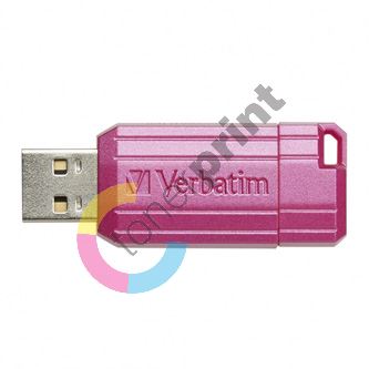 Verbatim USB flash disk, USB 2.0, 128GB, Store,N,Go PinStripe, růžový, 49460, pro archivac