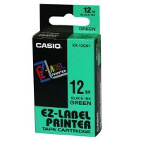 Páska do tiskárny štítků Casio XR-12GN1 12mm černý tisk/zelený podklad (1)