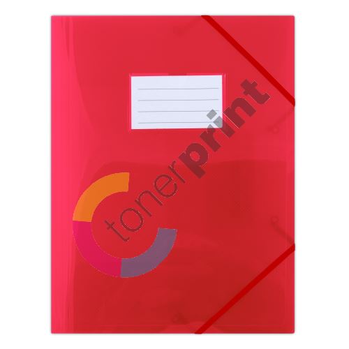 Donau spisové desky s gumičkou a štítkem, A4, PP, červené 1