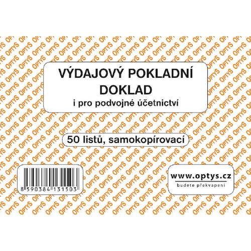 Výdajový pokladní doklad A6 samopropisovací 50 listů OP1315