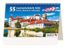 Stolní kalendář 2027 – 55 turistických nej Čech, Moravy a Slezska týdenní