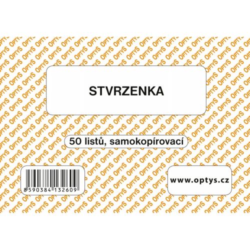 Stvrzenka A6, samopropisovací, 50 listů, OP1326 1